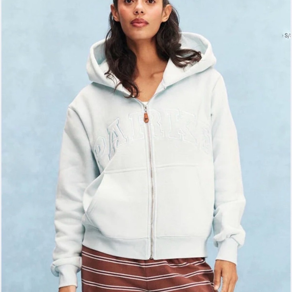 Parke Monochrome Varsity Fleece Zip-Up Hoodie